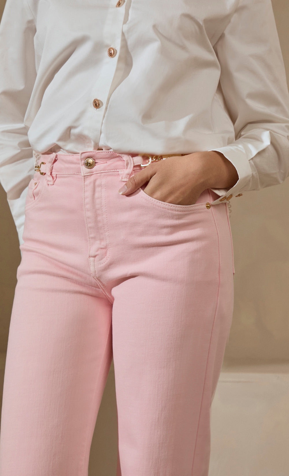 Straight Jeans in Pink
