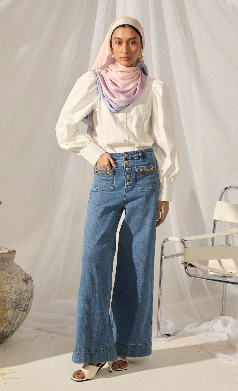 Wide Leg Jeans in Blue