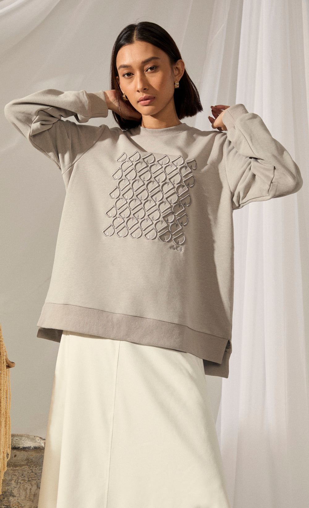 D Monogram Jumper in Steel