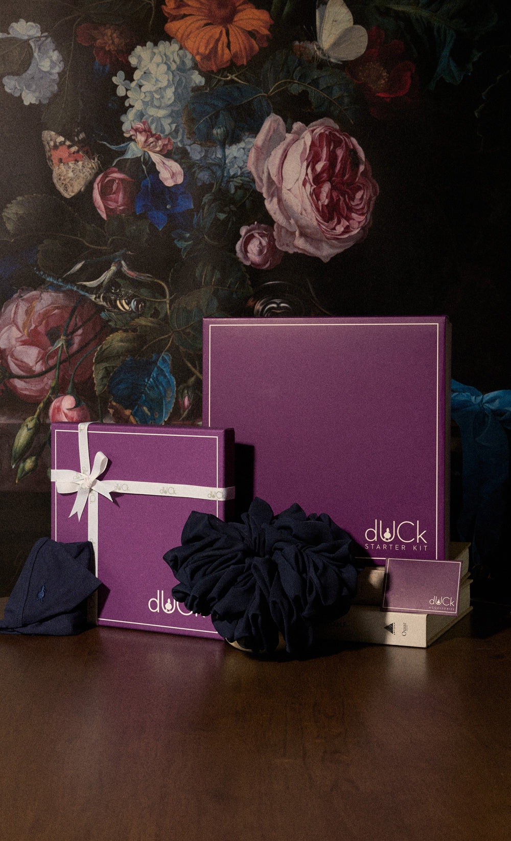 Starter Kit - Satin Silk Square Scarf in Blueberry