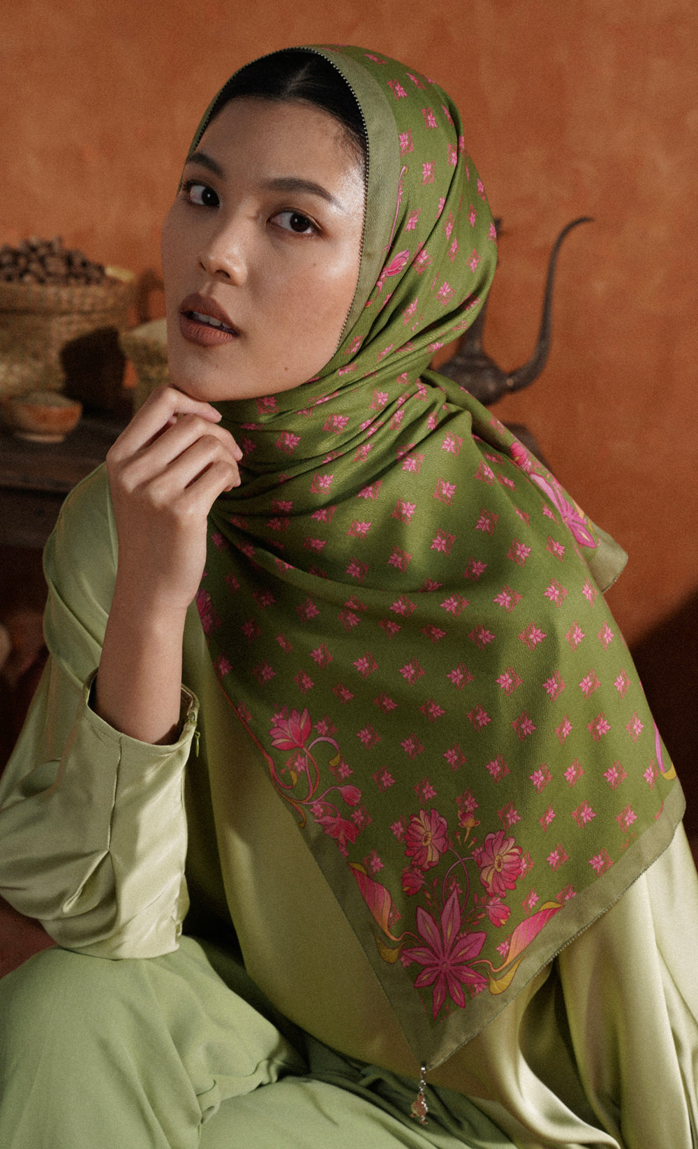 The Spice dUCk Voile Shawl in Cardamom