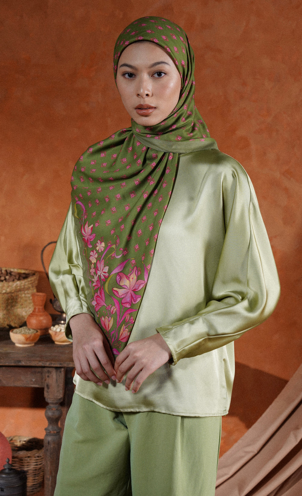 The Spice dUCk Voile Square Scarf in Cardamom