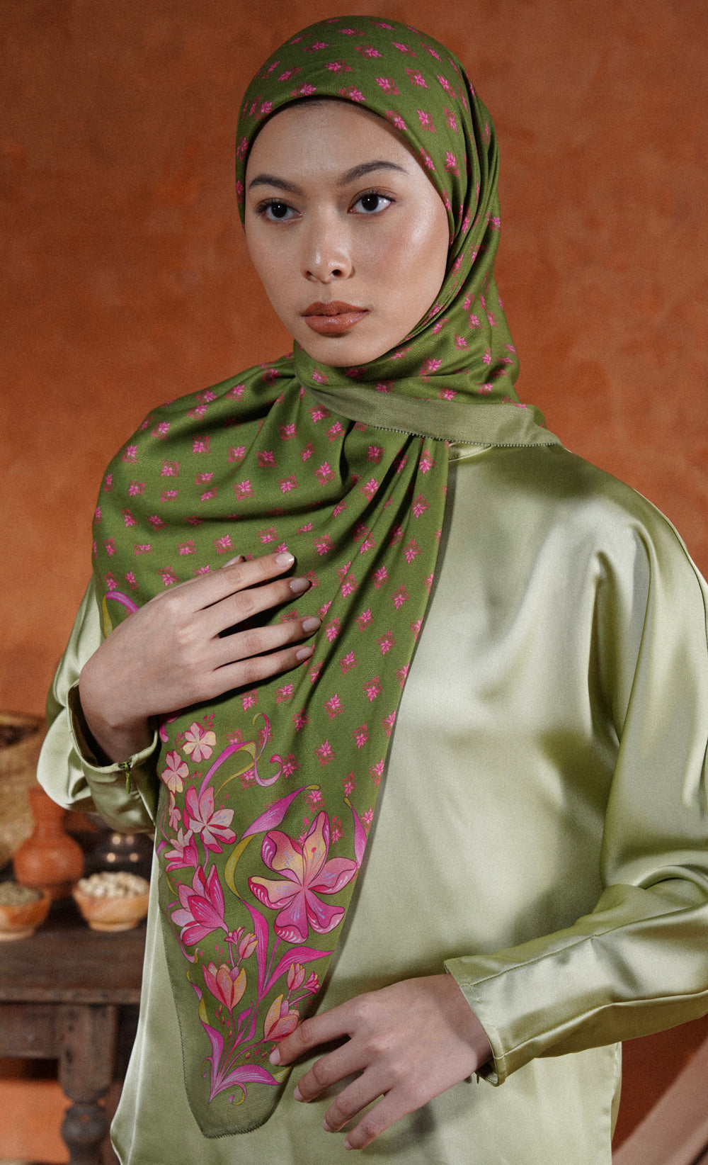 The Spice dUCk Voile Square Scarf in Cardamom