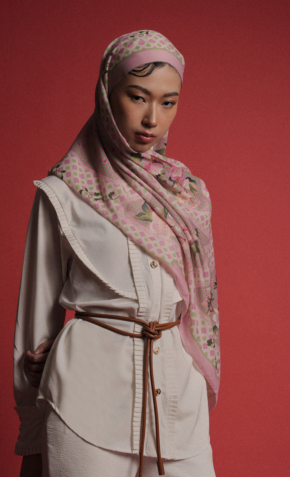 The Oriental dUCk Voile Shawl in Cherry Stone