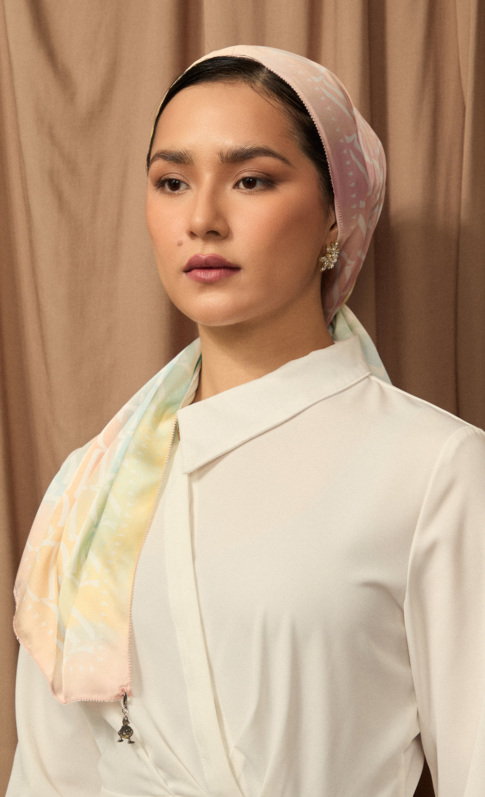 D Monogram dUCk Satin Silk Shawl in Rhythm