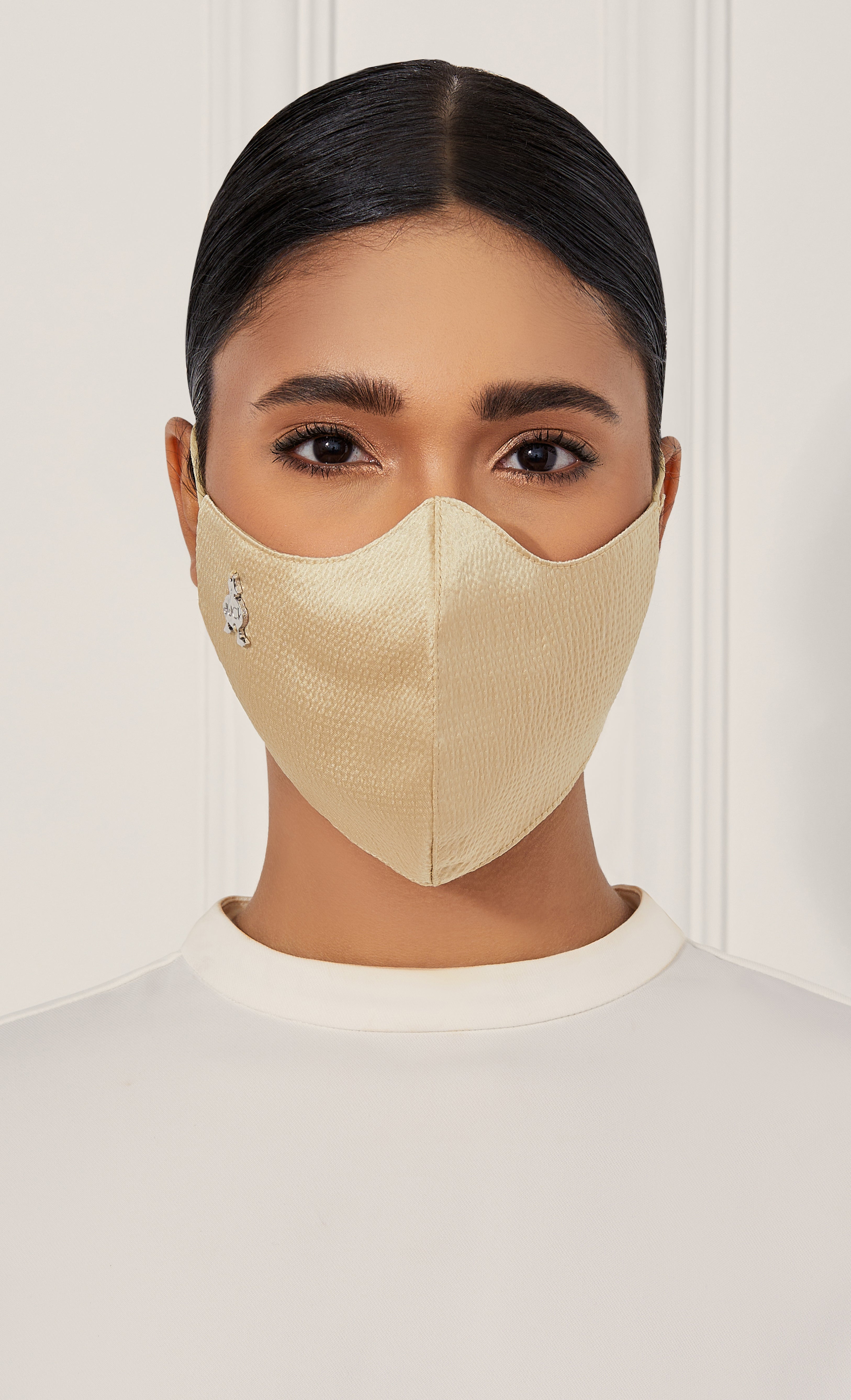 Woven Face Mask (Ear-loop) in Honey Toast