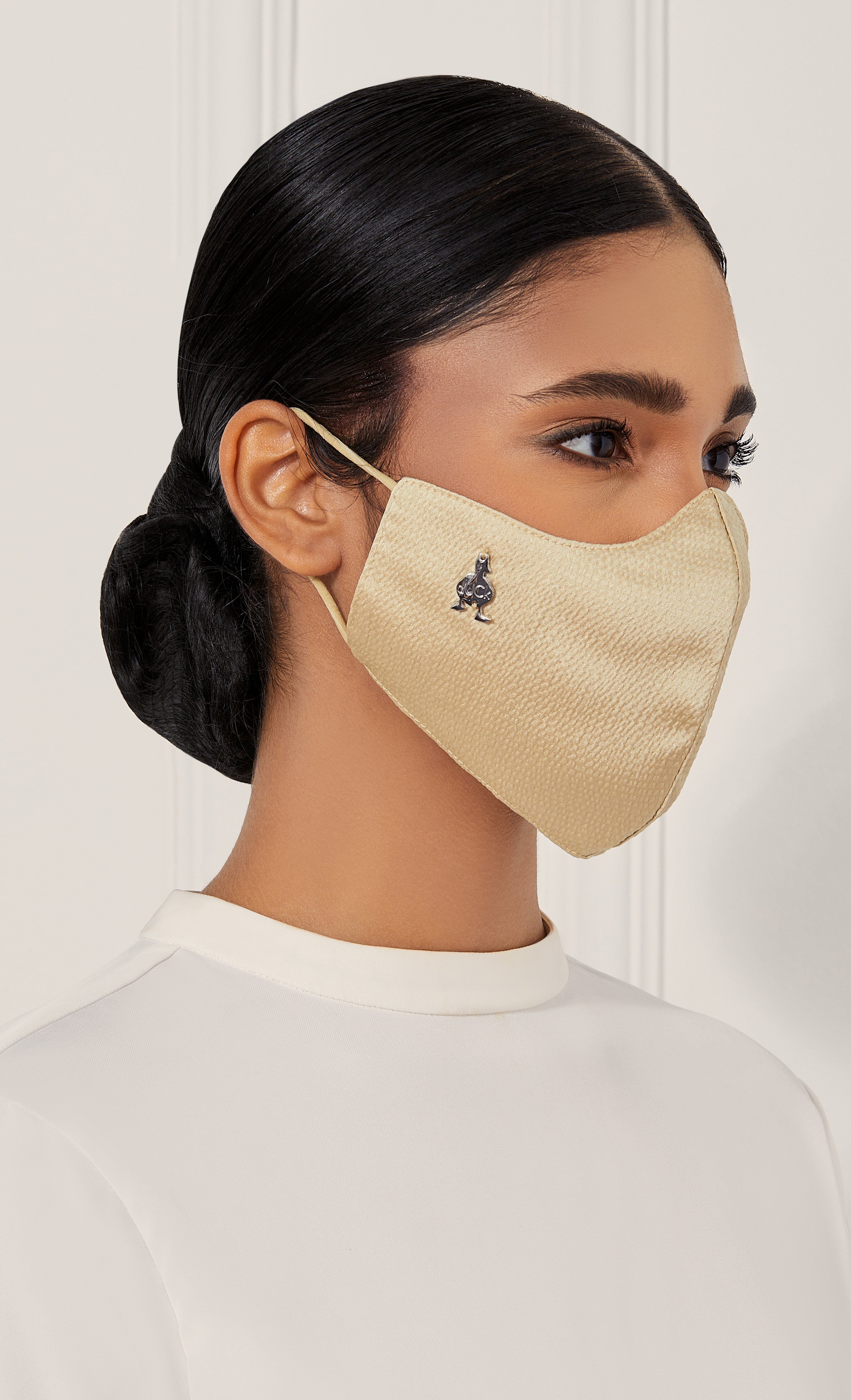 Woven Face Mask (Ear-loop) in Honey Toast