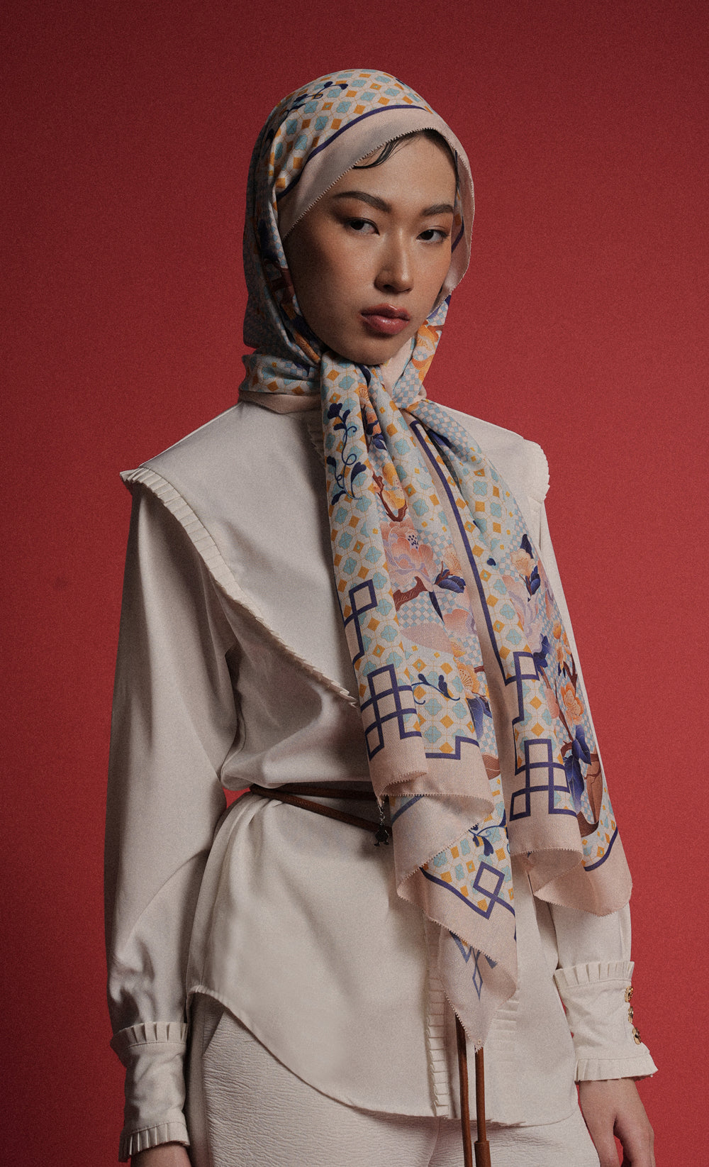 The Oriental dUCk Voile Shawl in Jade Sky