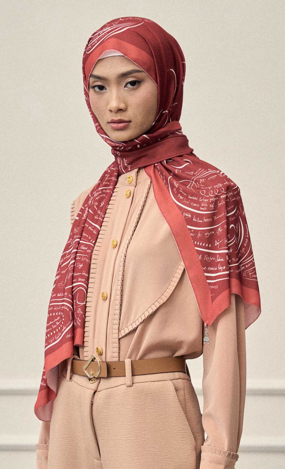 The dUCkade dUCk Matte Satin Silk Shawl in Ruby