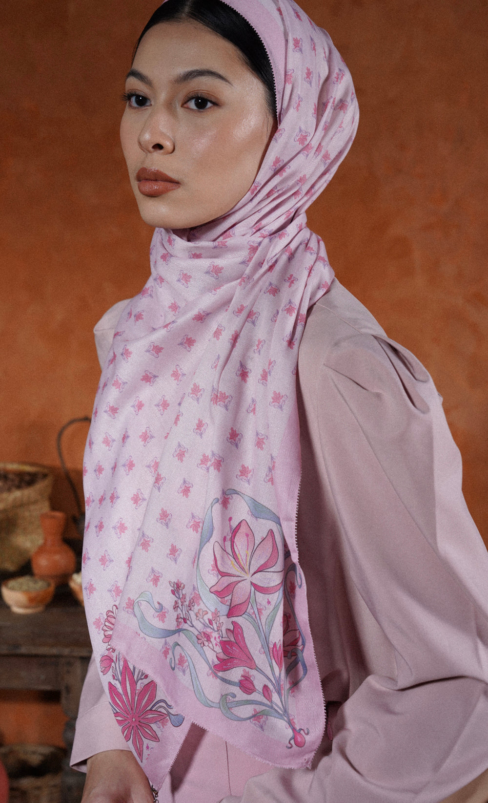 The Spice dUCk Voile Shawl in Pink Pepper