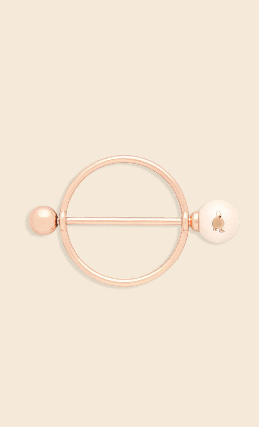 Pearl Scarf Ring in Rose Gold