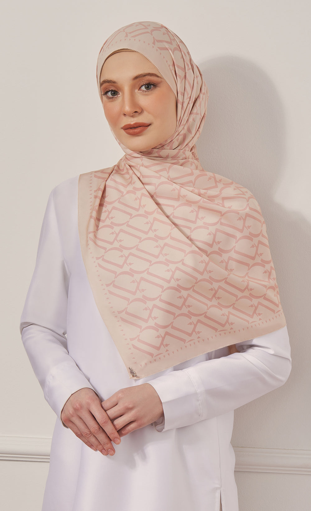 D Monogram dUCk Shawl in Butterscotch Latte