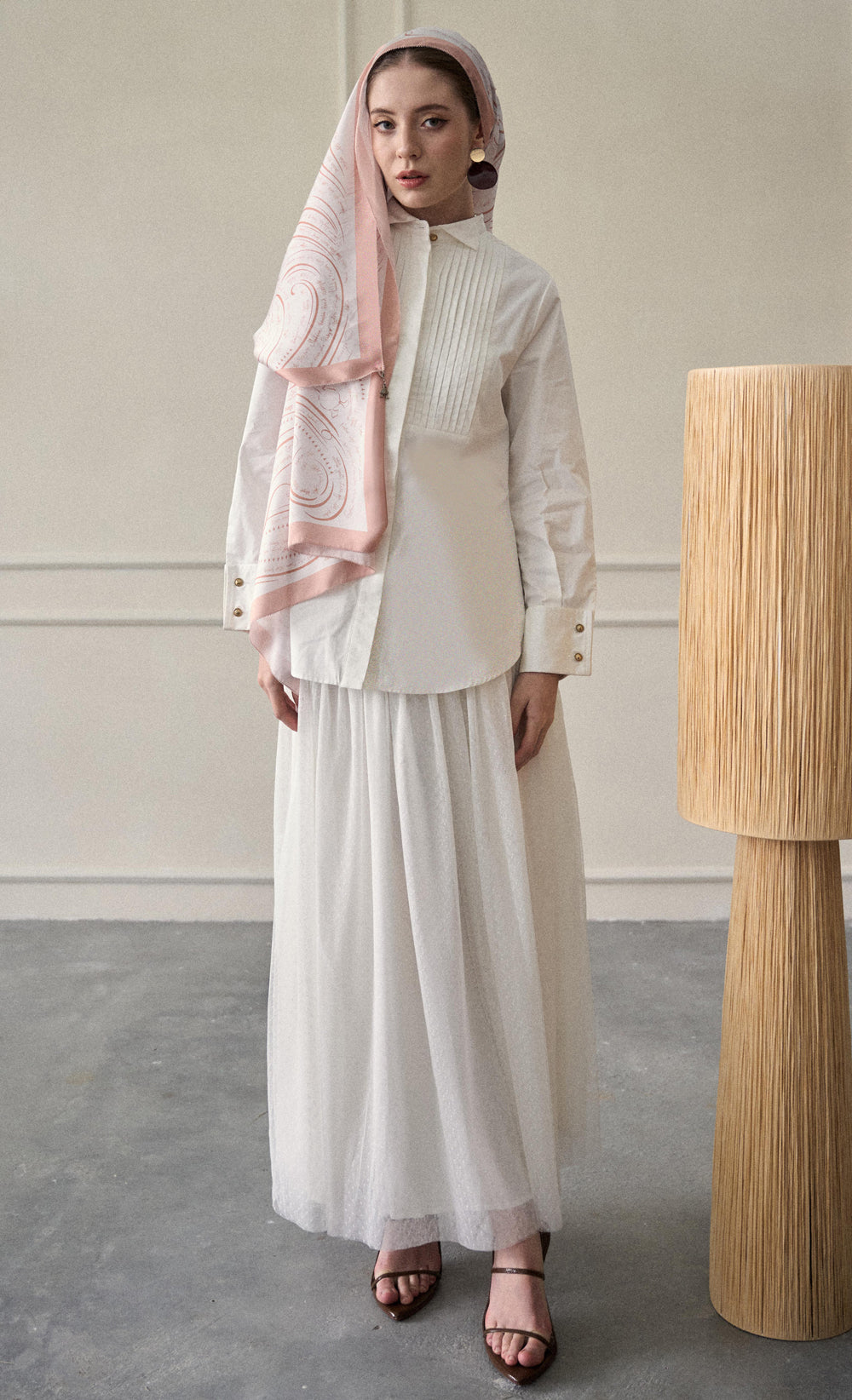 The dUCkade dUCk Satin Silk Shawl in Rose Quartz