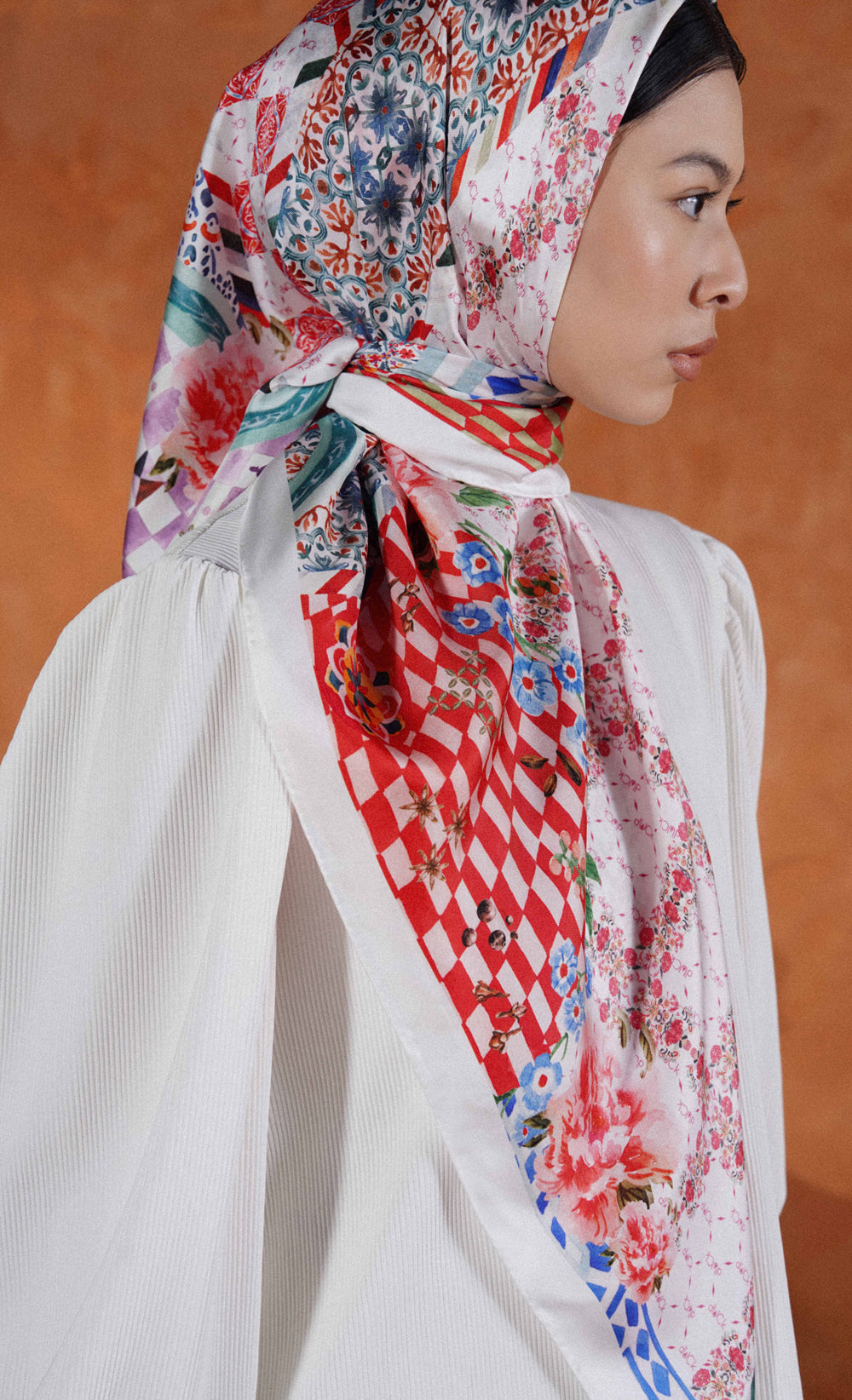 The Spice dUCk Luxe Square Scarf in White