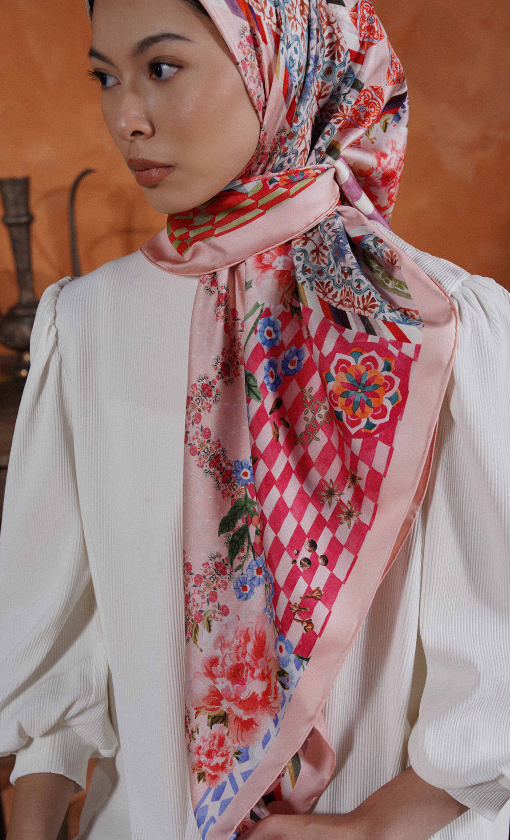 The Spice dUCk Luxe Square Scarf in Pink