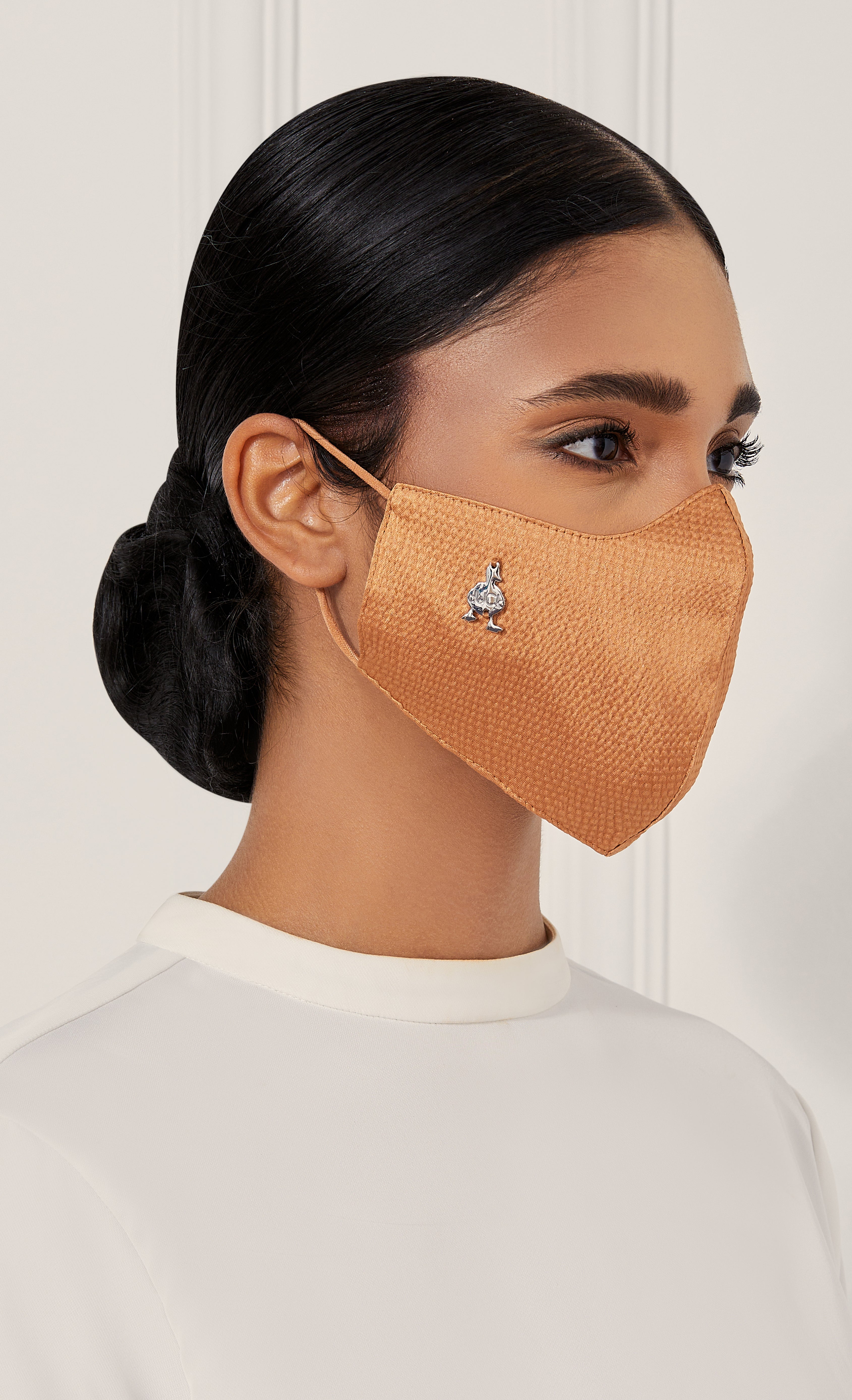 Woven Face Mask (Ear-loop) in Toffee Nut