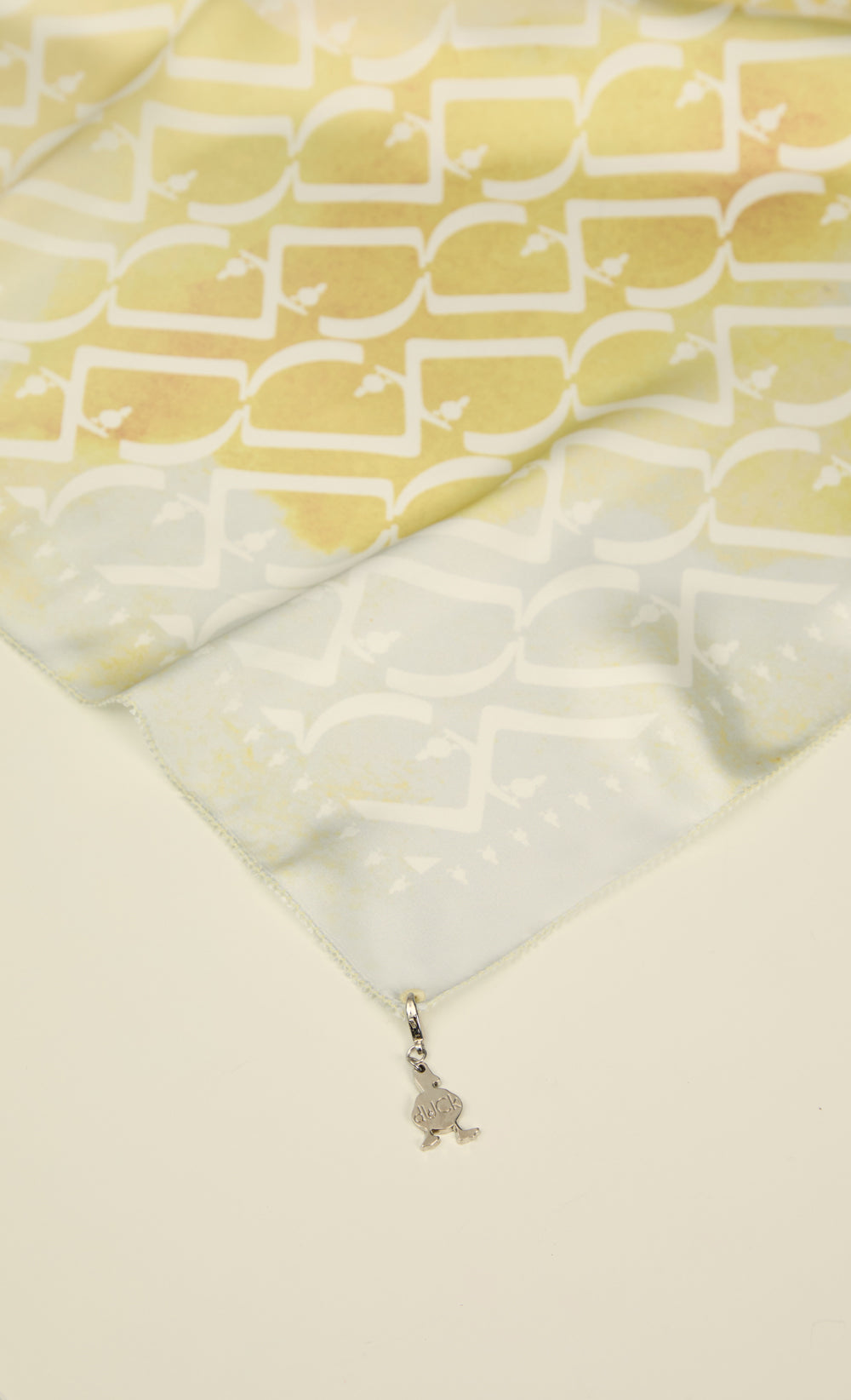 D Monogram dUCk Satin Silk Shawl in Sunflowers