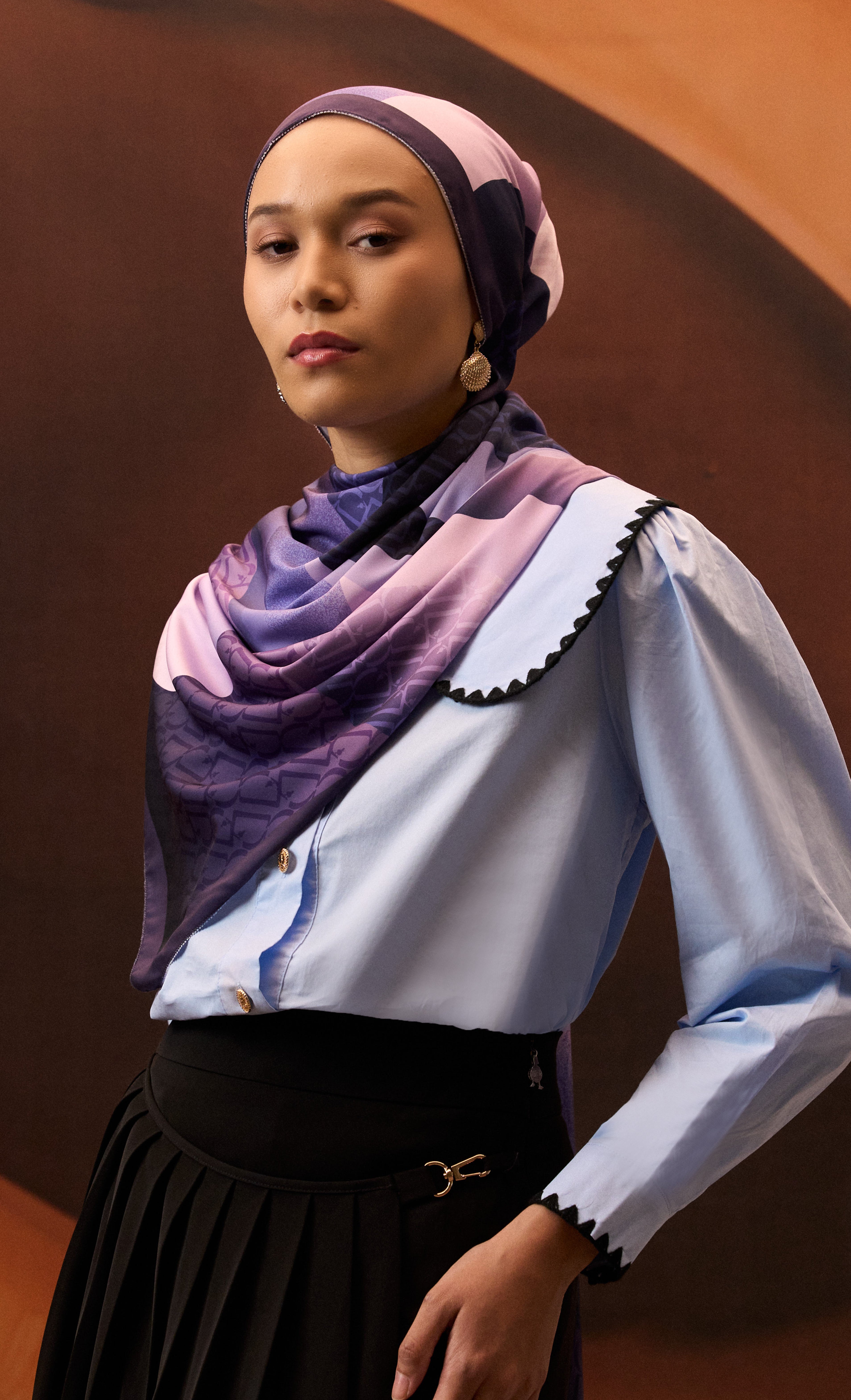 D Monogram dUCk Dunes Satin Silk Shawl in Mova