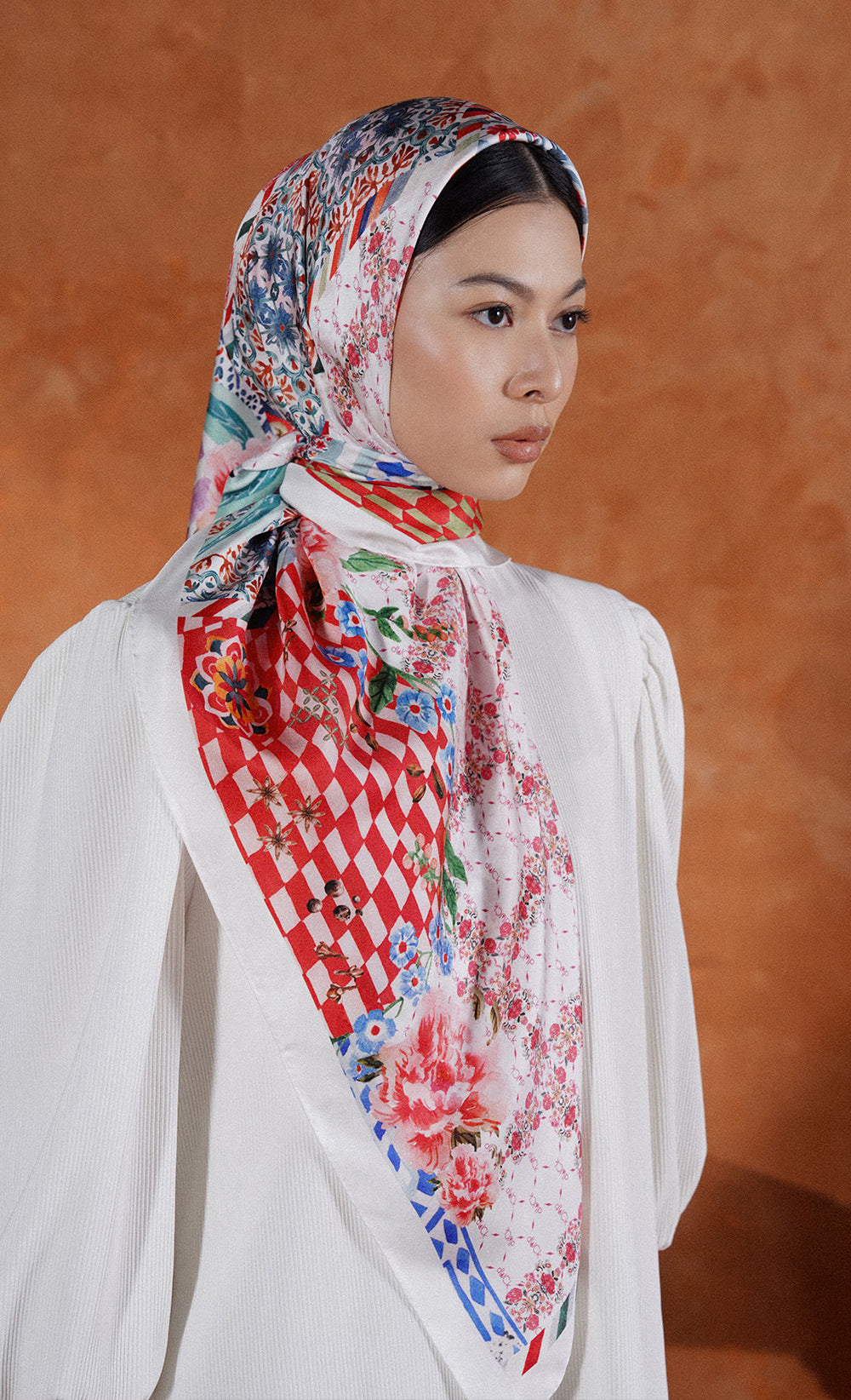 The Spice dUCk Luxe Square Scarf in White