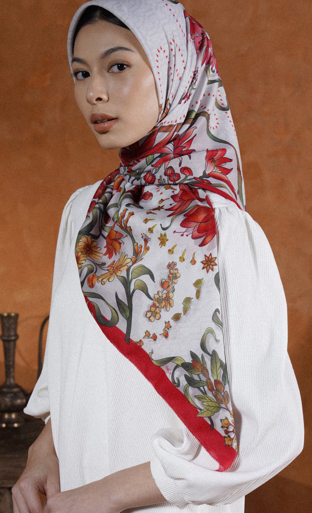 The Spice dUCk Voile Square Scarf in Paprika