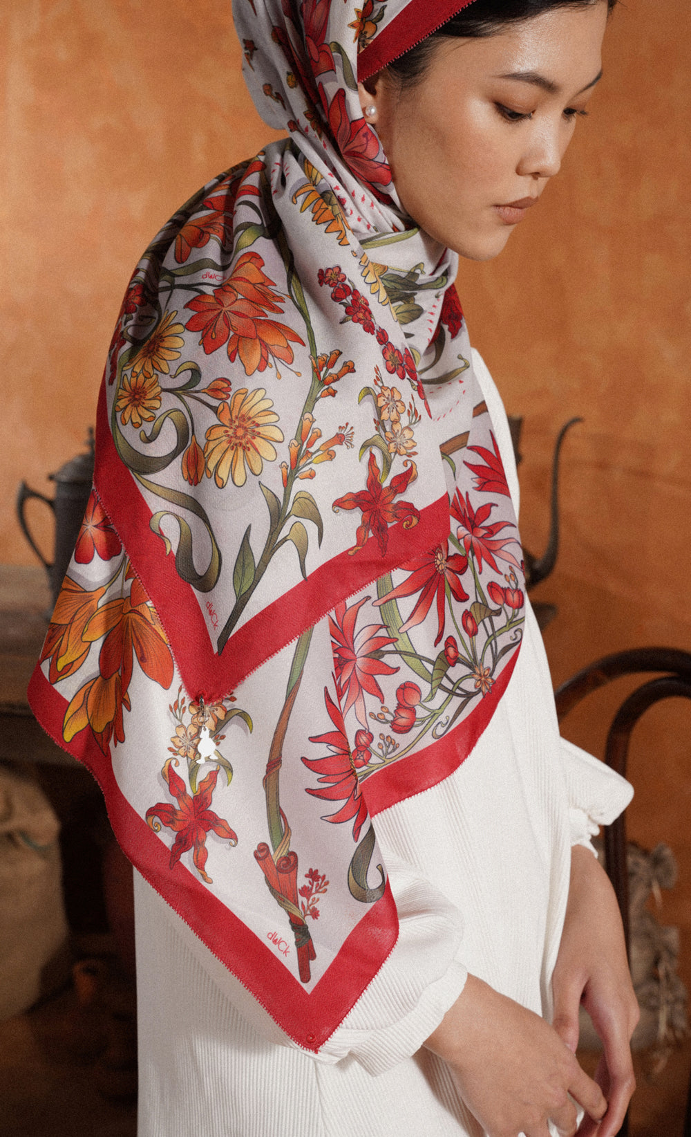 The Spice dUCk Voile Shawl in Paprika