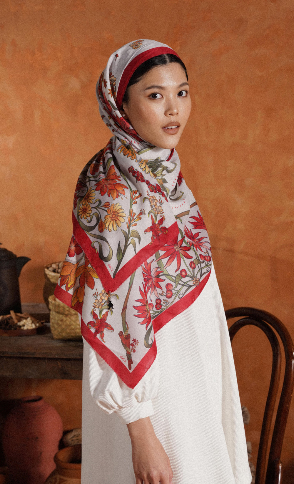 The Spice dUCk Voile Shawl in Paprika