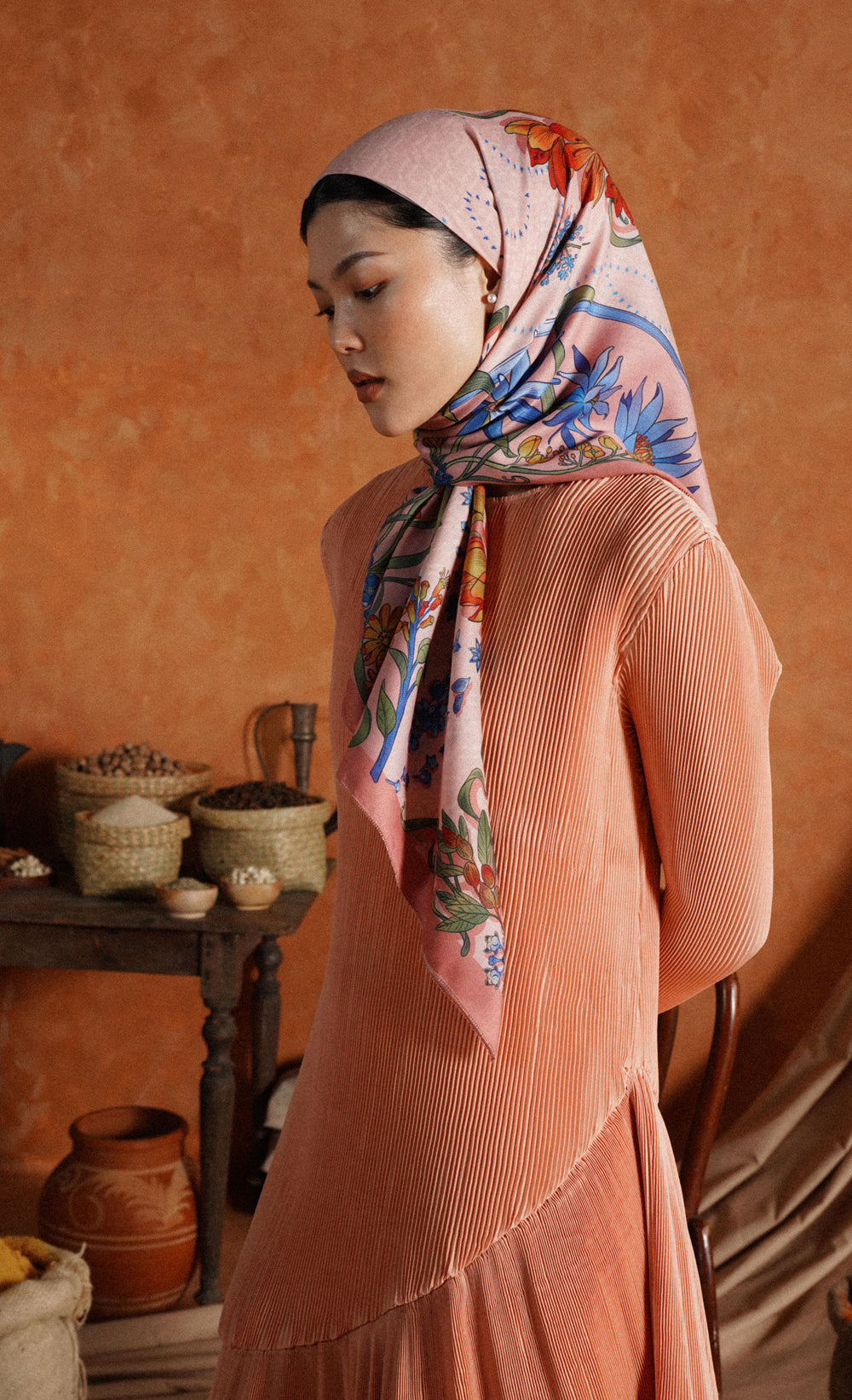 The Spice dUCk Voile Square Scarf in Cayenne