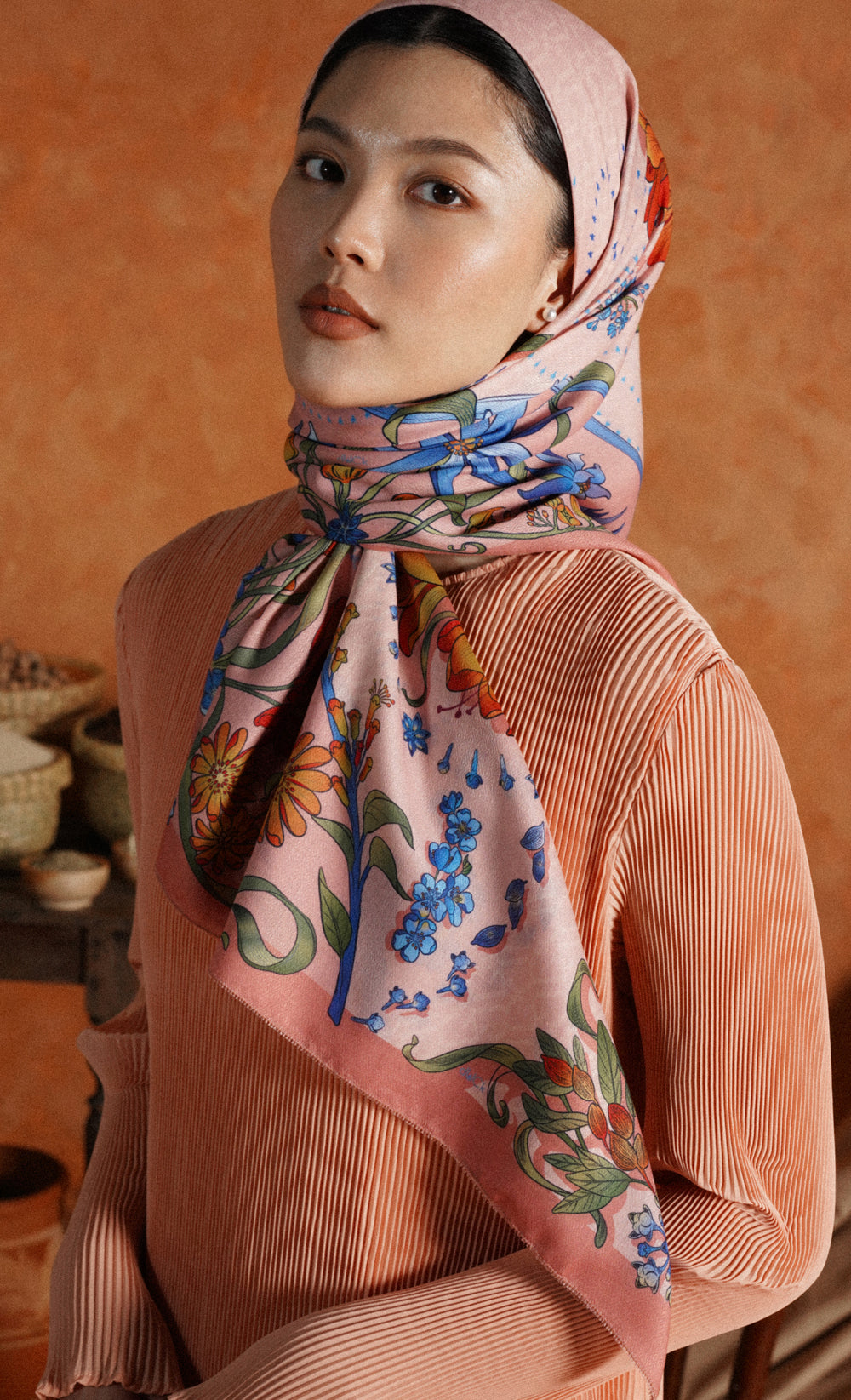 The Spice dUCk Voile Square Scarf in Cayenne