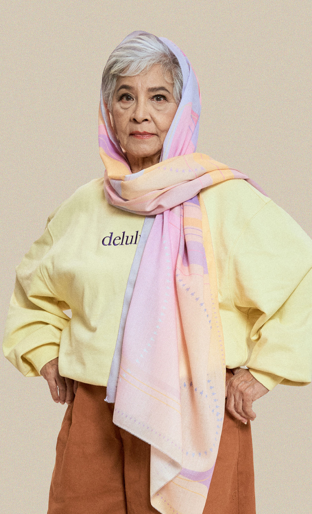 The Vibe dUCk Voile Shawl in Delulu