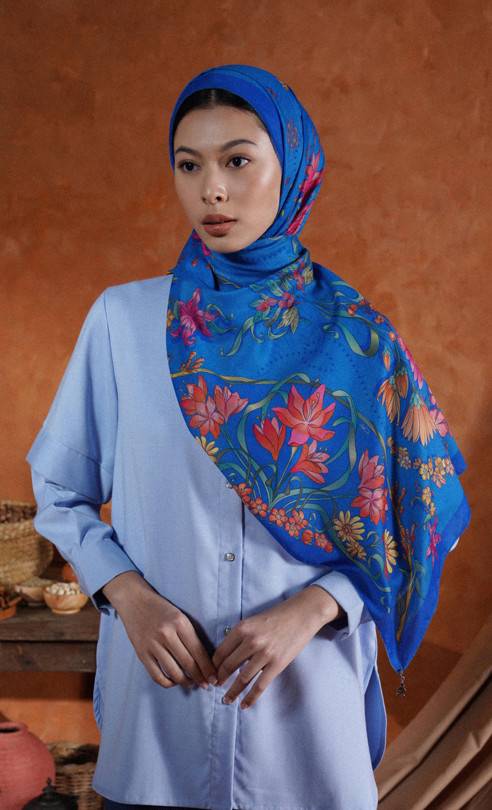 The Spice dUCk Voile Shawl in Cornflower