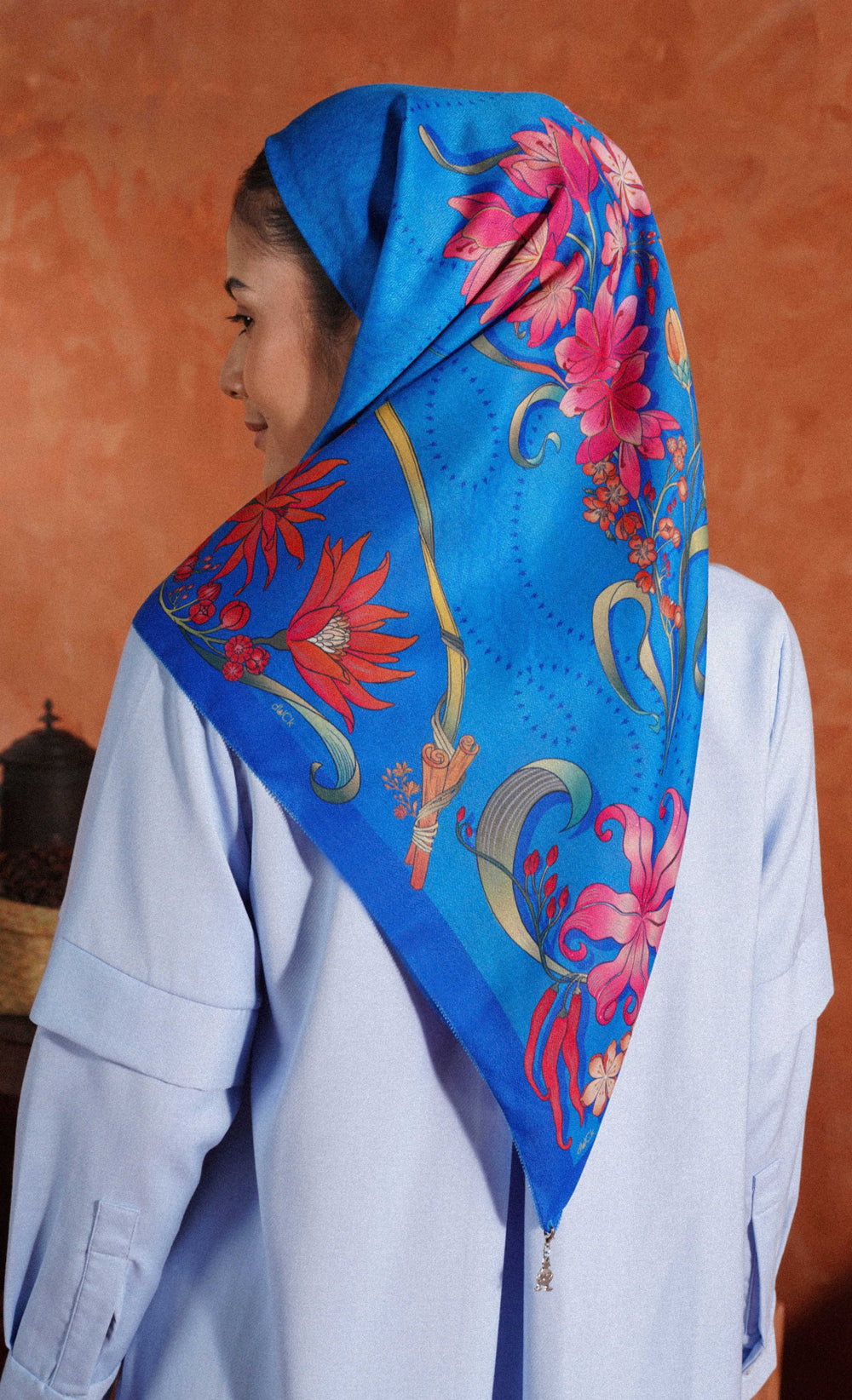 The Spice dUCk Voile Square Scarf in Cornflower